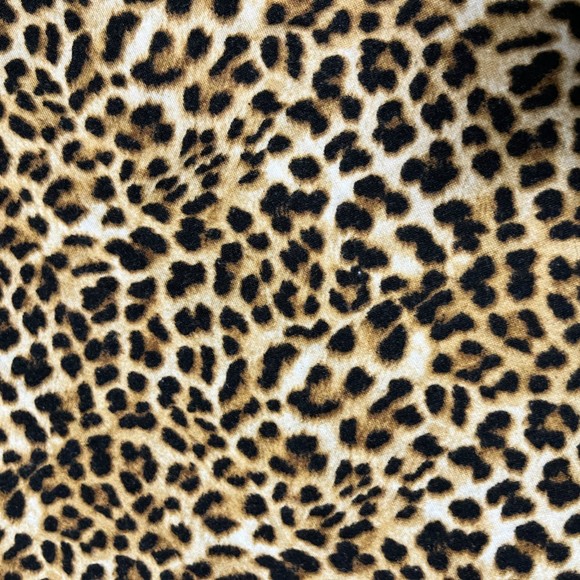 OBJEX Dark Brown Leopard Print Blouse Size M Short Sleeve Animal Print T-Shirt - Picture 8 of 10